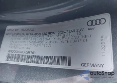 2014 Audi A5 2.0T Premium z USA, uszkodzony, nr VIN WAUCFAFR2EA058763